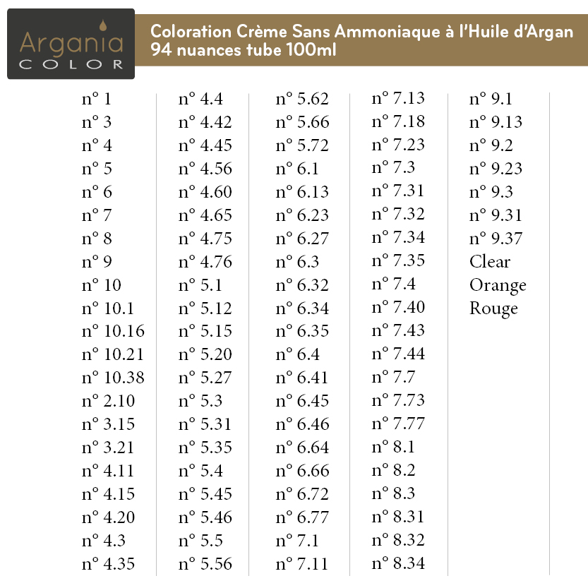 Argania Color nuances
